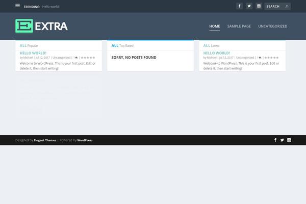 Extra theme site design template sample