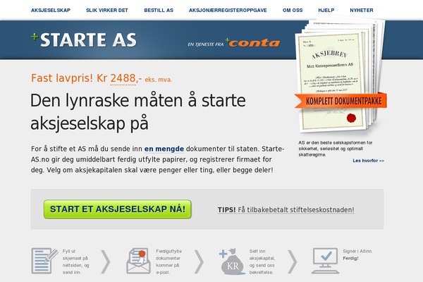 starte-as.no site used Starte-as.no