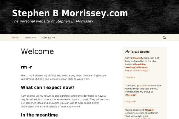 stephenbmorrissey.com site used Biography