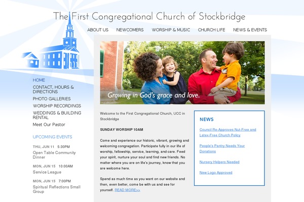 stockbridgeucc.org site used Theoryone