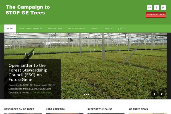 Site using SpeakOut! Email Petitions plugin