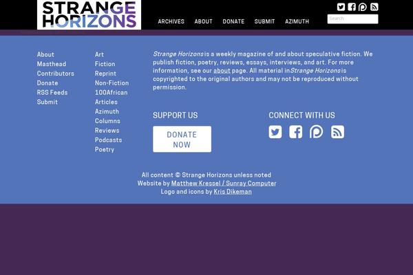 strangehorizons theme websites examples