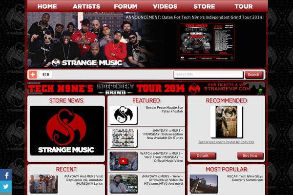 StrangeMusic theme websites examples