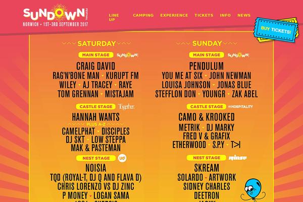 sundownfestival.co.uk site used Plot