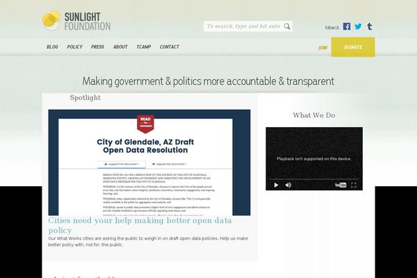 sunlightfoundation.com site used Sfcom-wordpress-theme