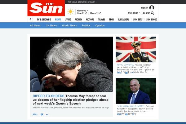 sunnation.co.uk site used Thesun