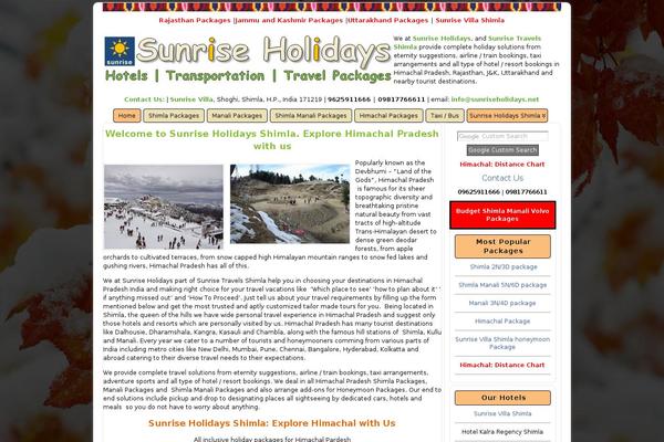 sunriseholidays.net site used Sunrise-theme