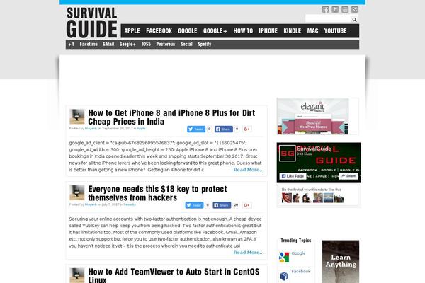 survival WordPress theme, websites list used survival theme survival theme websites examples