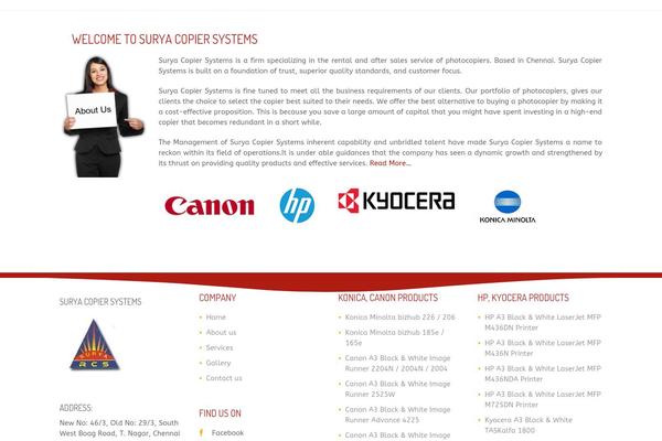 suryacopiersystems.com site used Amy-organic