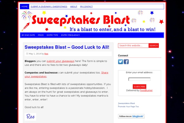 sweepstakesblast.com site used Laddr
