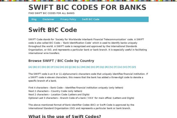swiftbiccode.com site used Undedicated