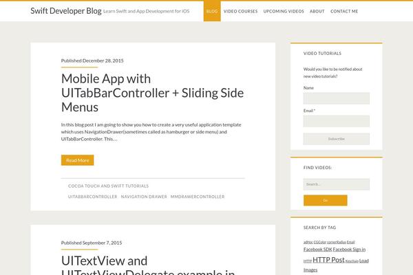 swiftdeveloperblog.com site used Themelia
