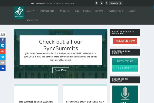 syncsummit.com site used Extra-child-theme-01