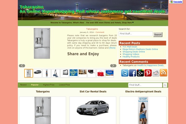 Site using Google Website Translator by Prisna.net plugin