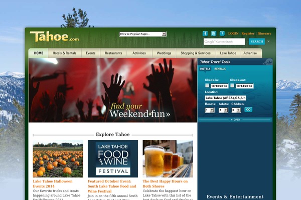 tahoe theme websites examples