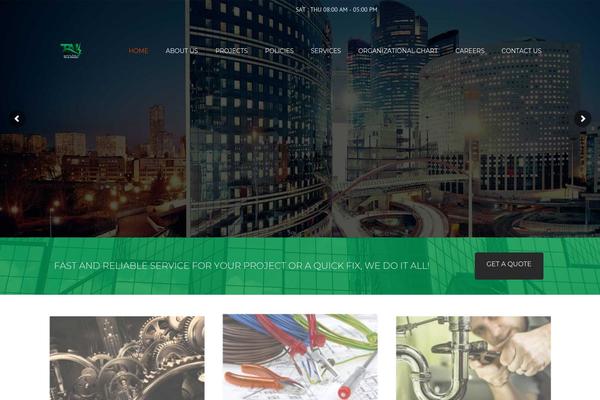 Constructo theme site design template sample