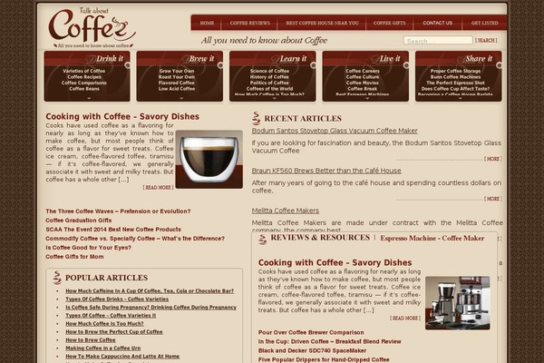 talkaboutcoffee.com site used Coffee-site