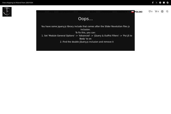 Site using Shopkeeper-deprecated plugin