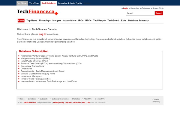 techfinance.ca site used Techup