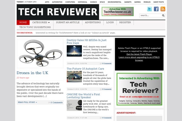 Tribune theme site design template sample