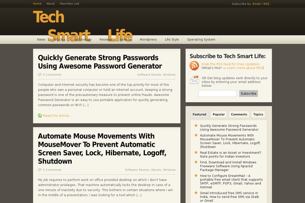 Popcorn theme site design template sample