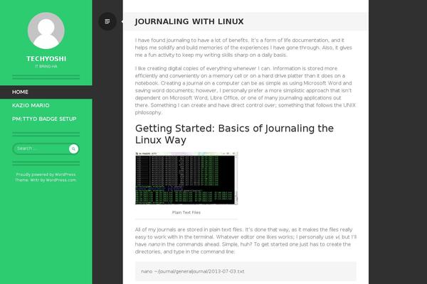 techyoshi.com site used Writr-wpcom