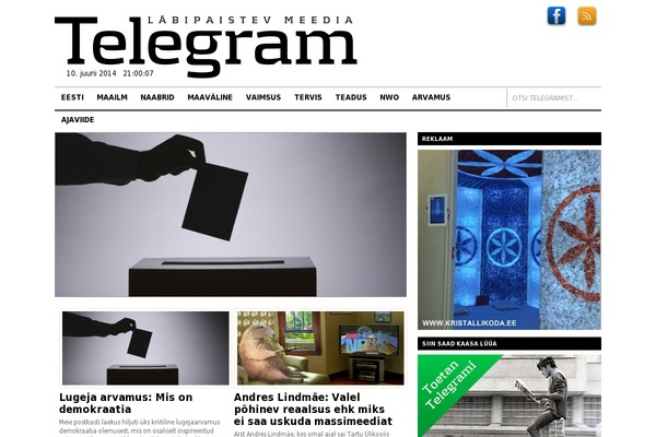 Telegram theme site design template sample