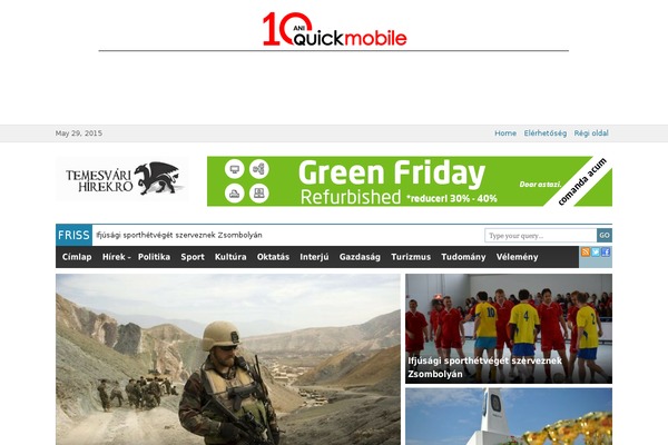 temesvarihirek.ro site used Extrachildtheme