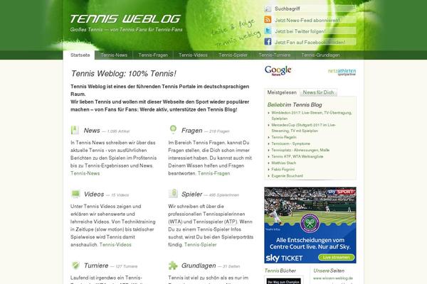 tennis-weblog theme websites examples
