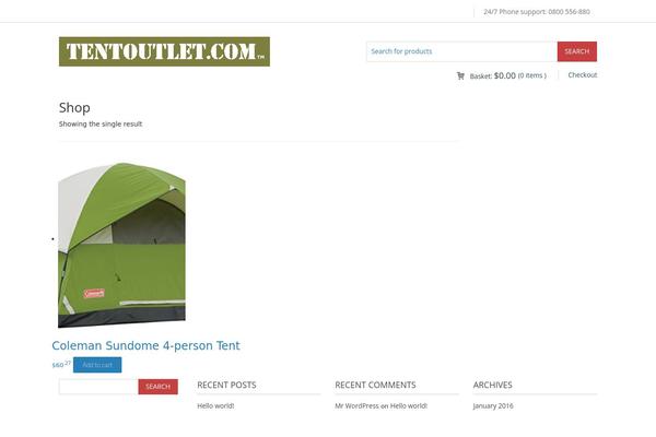 tentoutlet.com site used Kingdom