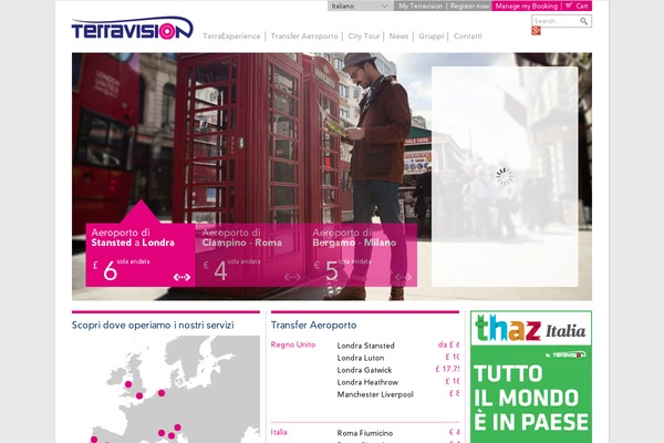 terravision.it site used Tvision