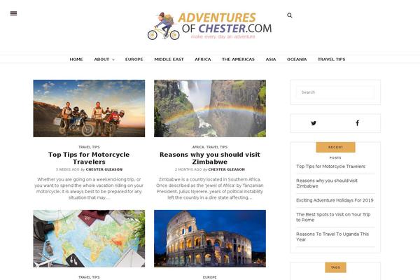 theadventuresofchester.com site used Peaceful