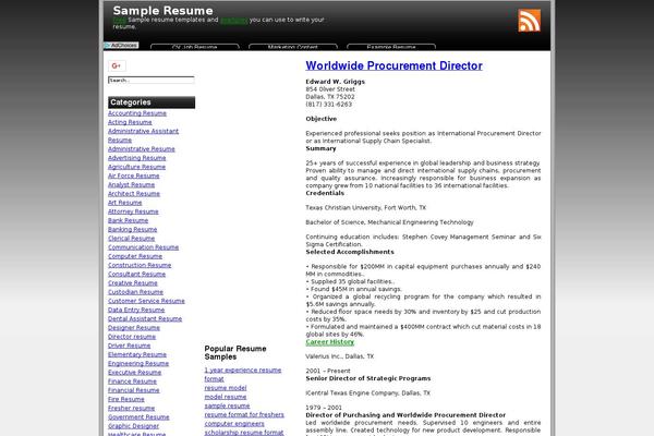 thebestsampleresume.com site used Monosense