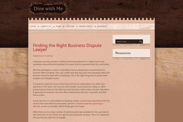 thecooklawgroup.com site used Dine With Me