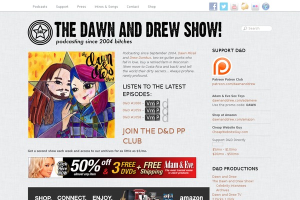 thedawnanddrewshow.com site used Themify-infinite