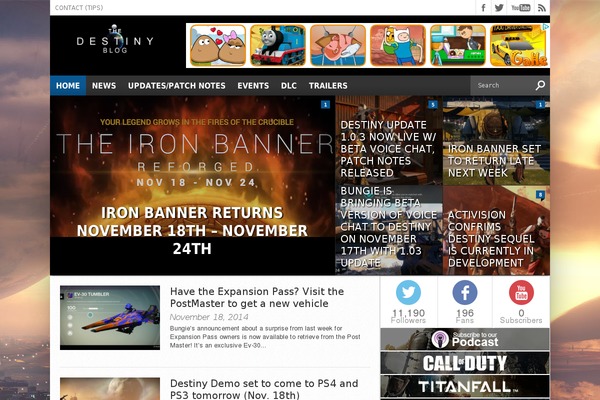 thedestinyblog.com site used Iris-lite
