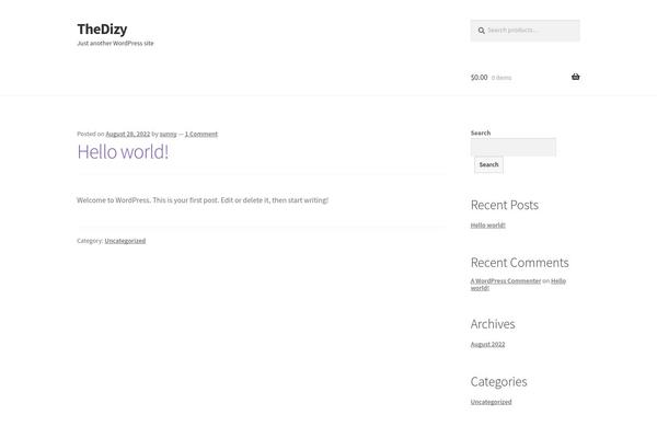 Storefront theme site design template sample