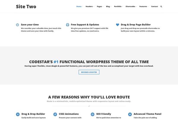 Route theme site design template sample