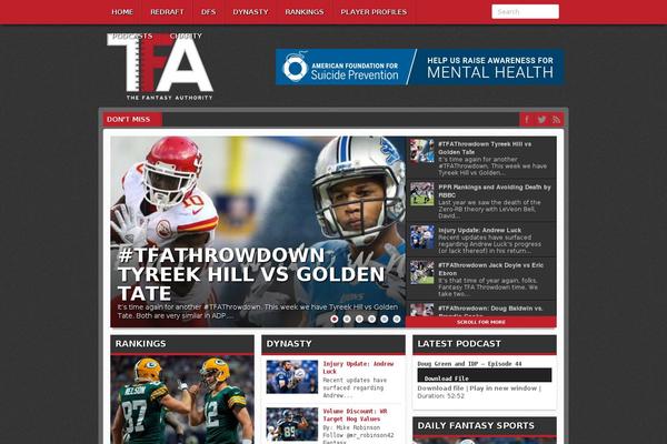 thefantasyauthority.com site used Kortez-blog