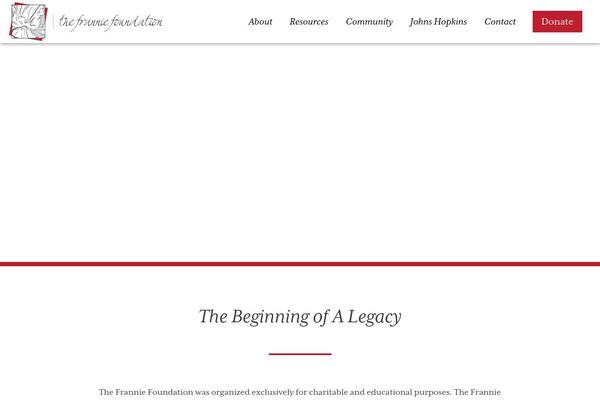 thefranniefoundation.org site used Franniefoundation