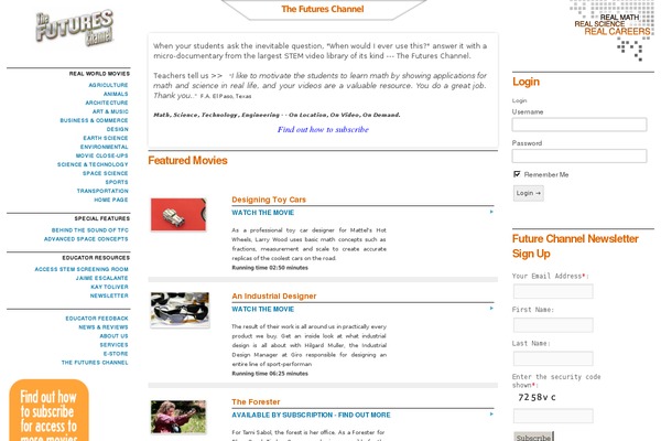 thefutureschannel.com site used Flash