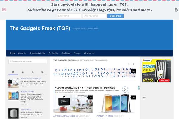 thegadgetsfreak.com site used Editorial Plus