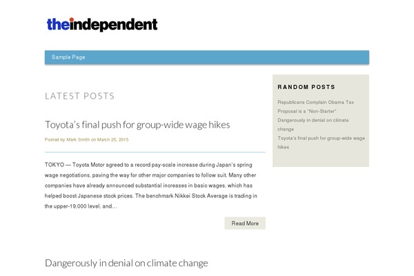 Blogi theme site design template sample