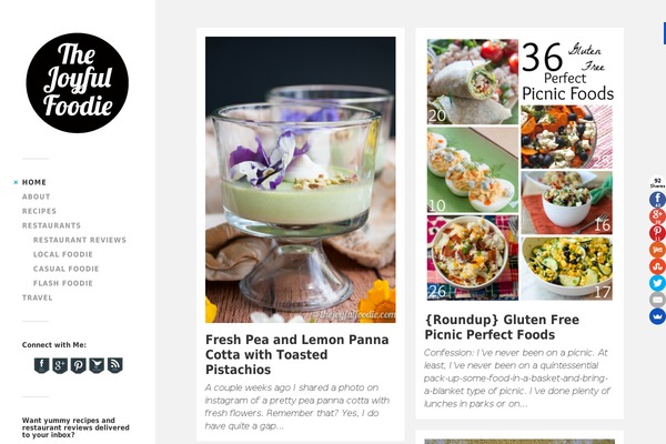 thejoyfulfoodie.com site used Chic Lite
