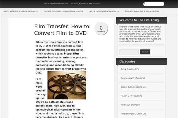 Inspire theme site design template sample