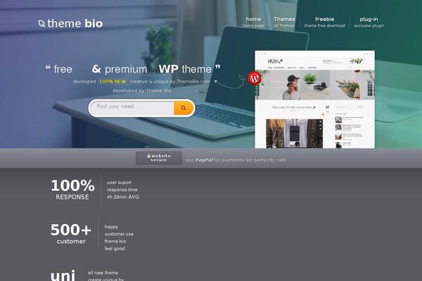 themebio.com site used Theme-bio