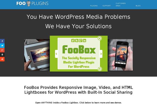 Site using Foobox plugin