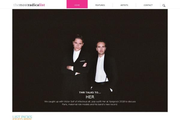 themostradicalist.com site used Tmrtheme
