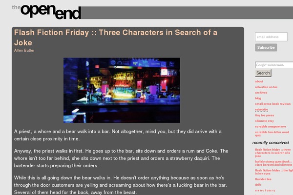 theopenend.com site used Toe