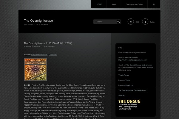 theovernightscape.com site used Piano Black
